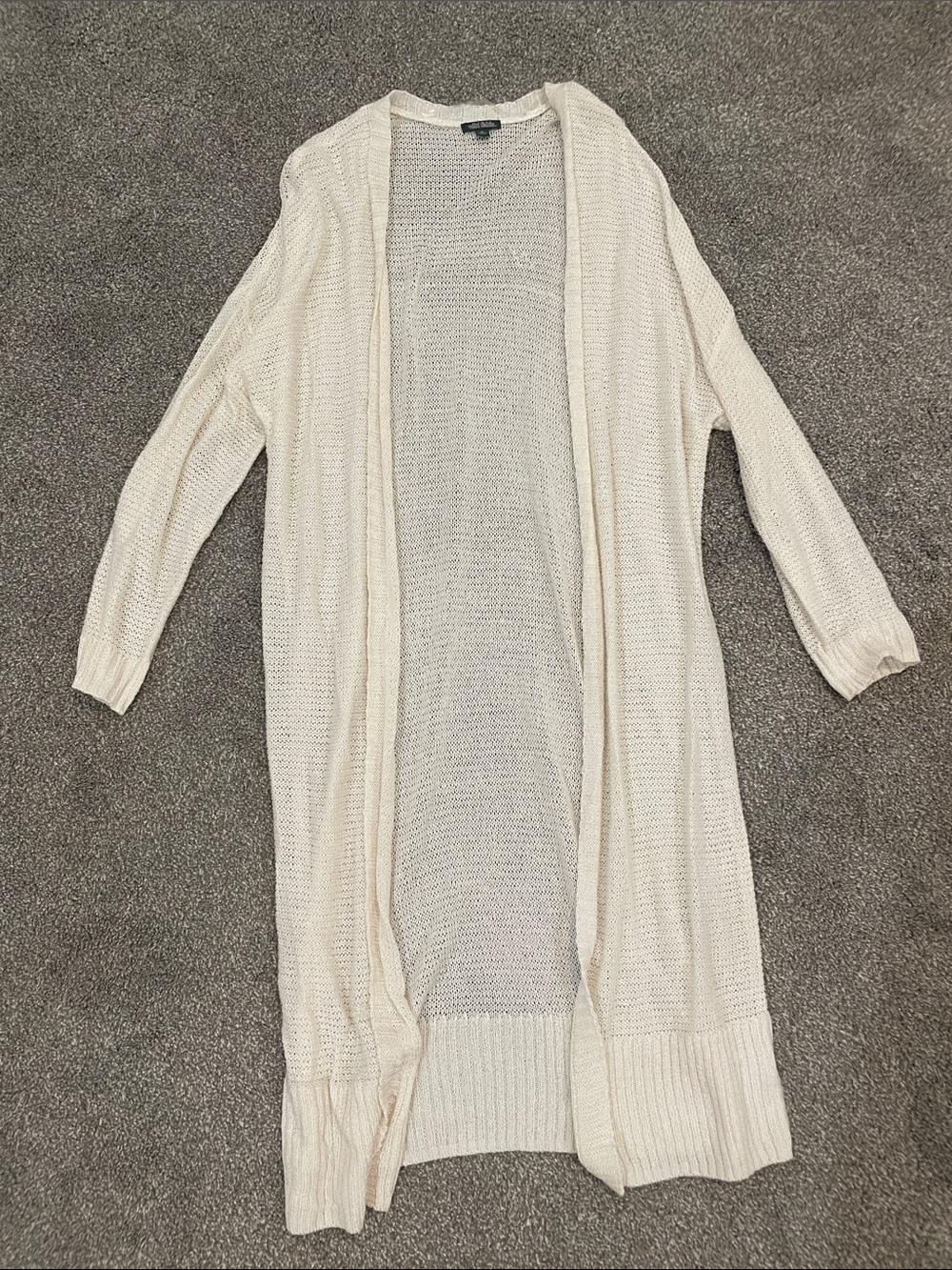 Lightweight open knit duster cardigan
